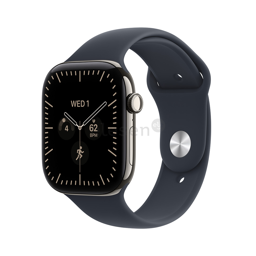 Apple Watch 12, 42 mm, GPS+5G, titano, Sport Band, M/L, titano spalvos / tamsiai mėlynas - Išmanusis laikrodis