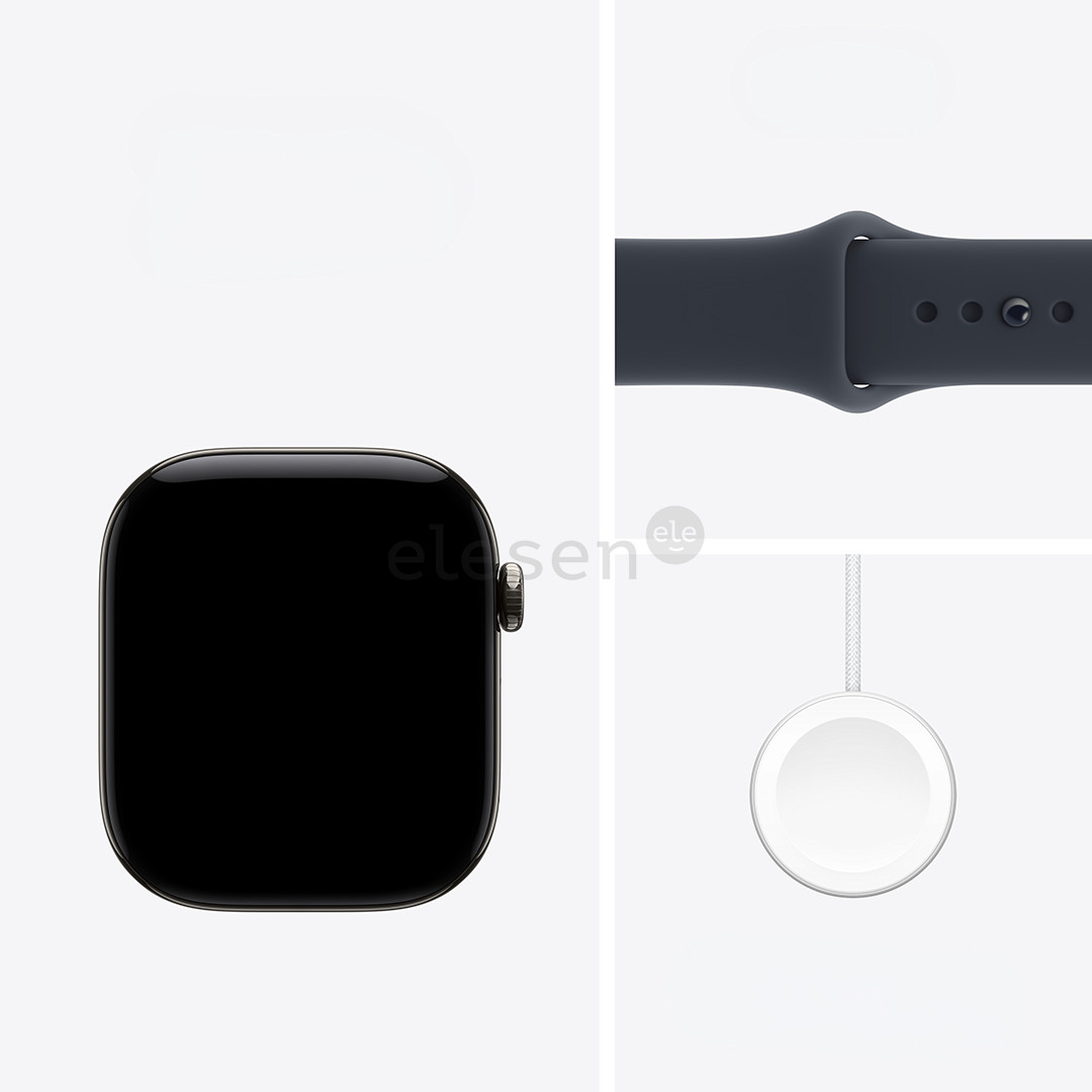 Apple Watch 12, 42 mm, GPS+5G, titano, Sport Band, S/M, titano spalvos / tamsiai mėlynas - Išmanusis laikrodis