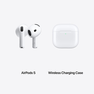 Apple AirPods 5, Wireless Charging Case, baltos - Belaidės ausinės