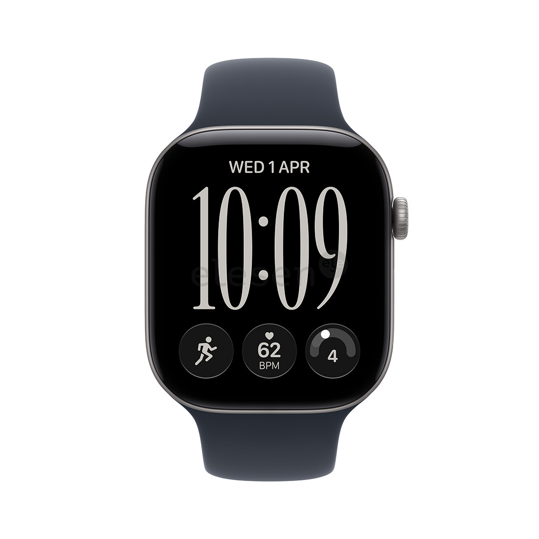 Apple Watch 12, 46 mm, GPS, aliumininis, Sport Band, M/L, tamsiai pilkas / tamsiai mėlynas - Išmanusis laikrodis