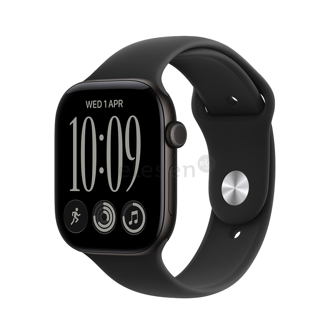 Apple Watch 12, 46 mm, GPS, aliumininis, Sport Band, M/L, juodas - Išmanusis laikrodis