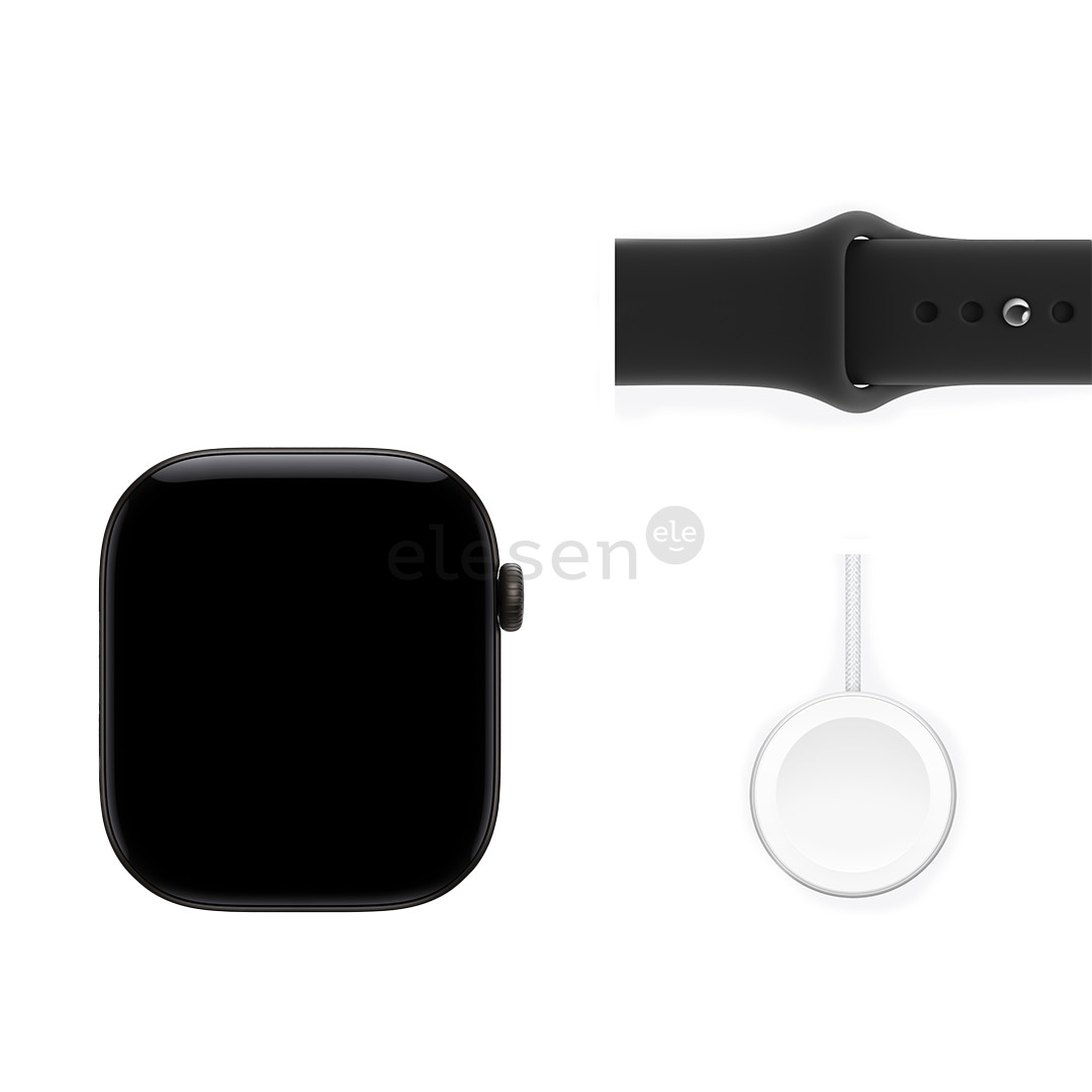 Apple Watch 12, 46 mm, GPS, aliumininis, Sport Band, M/L, juodas - Išmanusis laikrodis