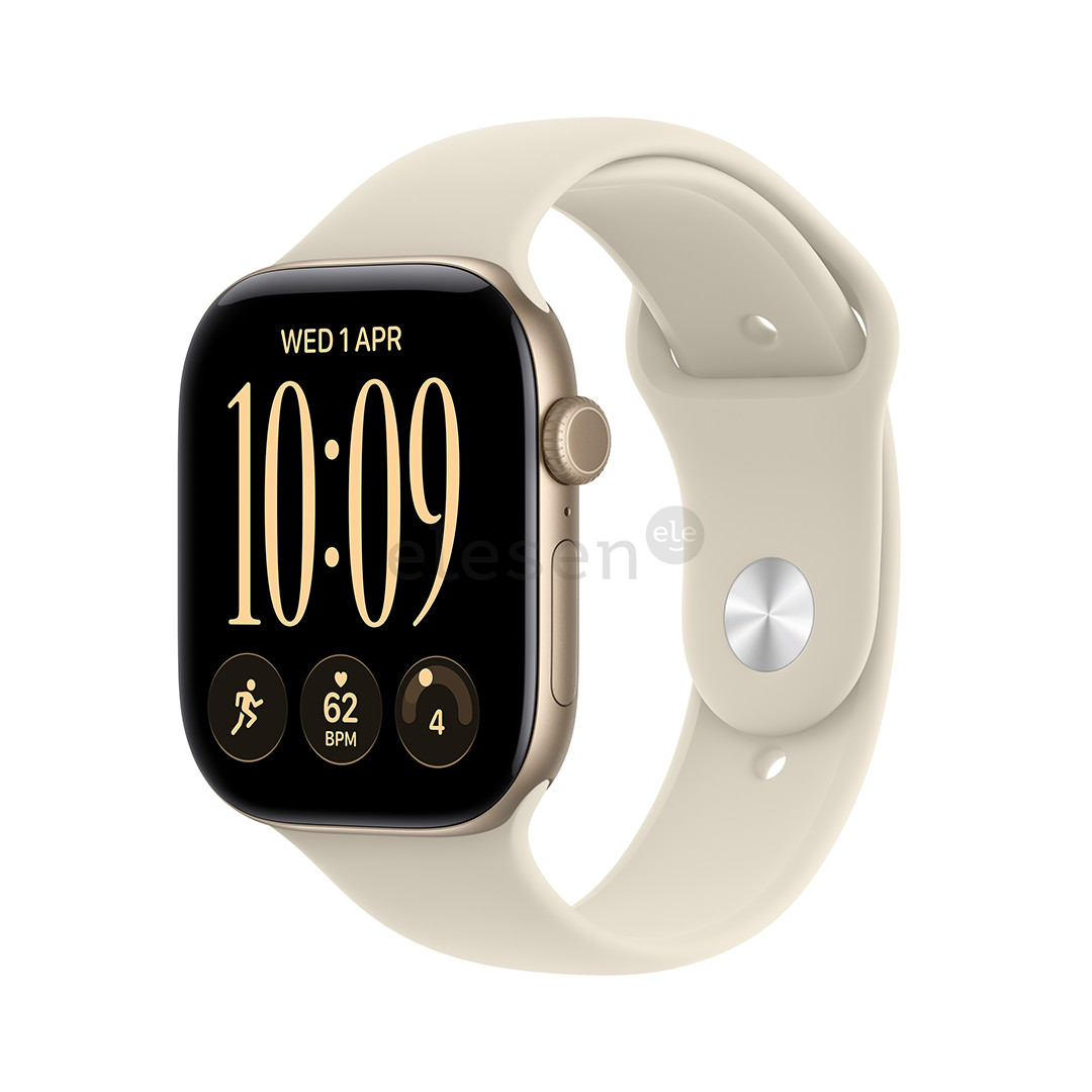 Apple Watch 12, 42 mm, GPS+5G, aliumininis, Sport Band, S/M, aukso / smėlio spalvos - Išmanusis laikrodis
