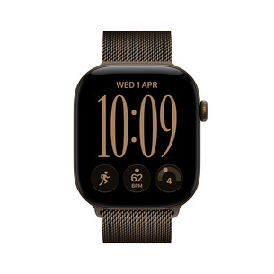 Apple Watch 12, 46 mm, GPS+5G, aliumininis, Milanese Loop, S/M, bronzos spalvos - Išmanusis laikrodis MKDF4ET/A