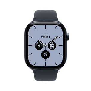 Apple Watch 12, 46 mm, GPS+5G, keramikinis, Sport Band, S/M, tamsiai mėlynas - Išmanusis laikrodis MJH34ET/A
