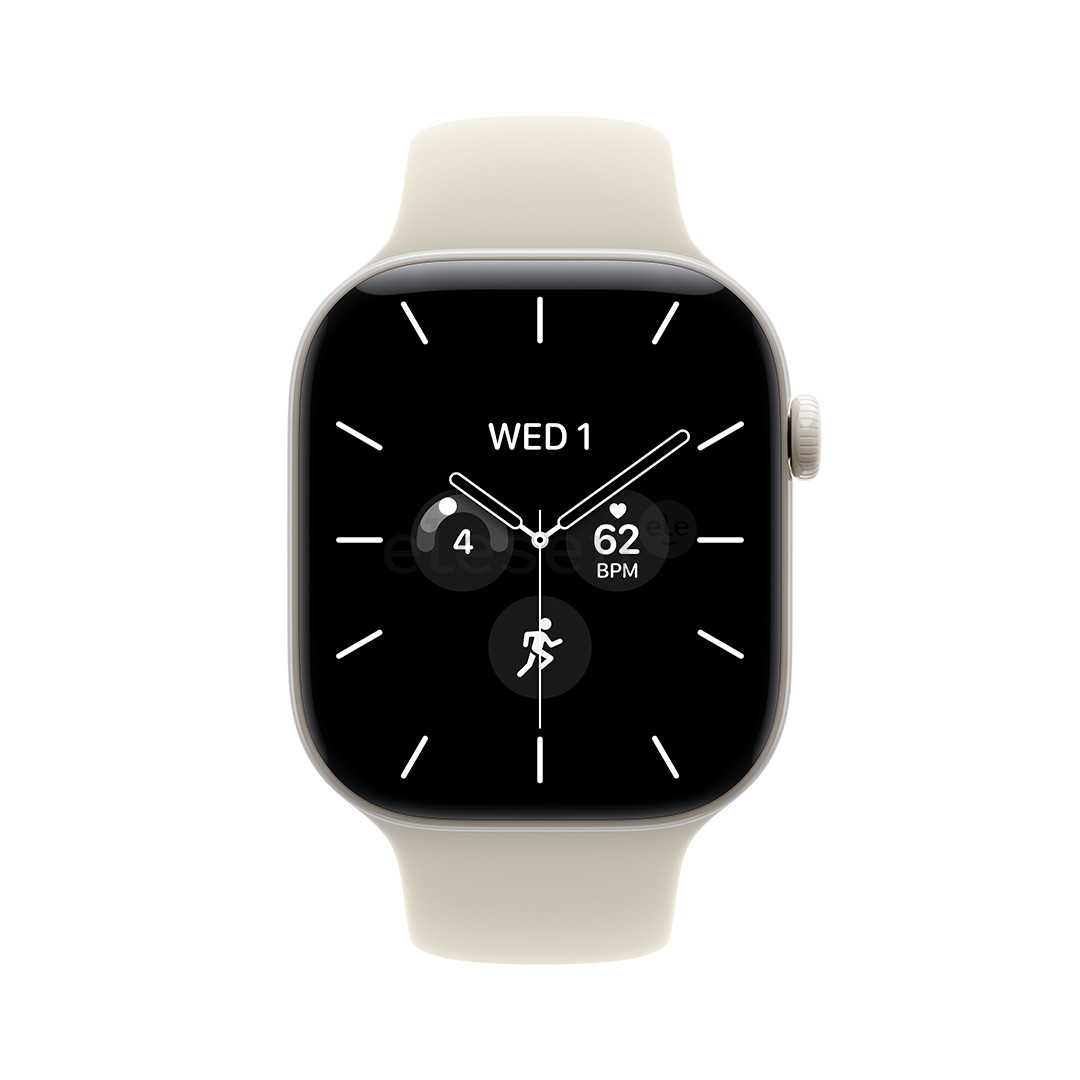 Apple Watch 12, 42 mm, GPS+5G, keramikinis, Sport Band, S/M, baltas / smėlio spalvos - Išmanusis laikrodis