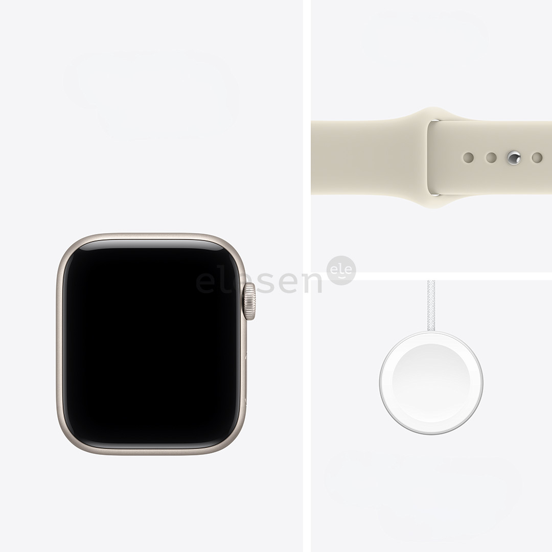 Apple Watch SE 3, 40 mm, GPS, Sport Band, S/M, šviesaus aliuminio / smėlio spalvos - Išmanusis laikrodis