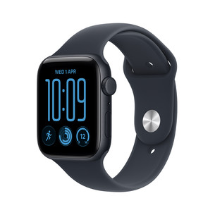 Apple Watch SE 3, 40 mm, GPS + Cellular, Sport Band, S/M, juodo aliuminio spalvos / tamsiai mėlynas - Išmanusis laikrodis MJLG4ET/A