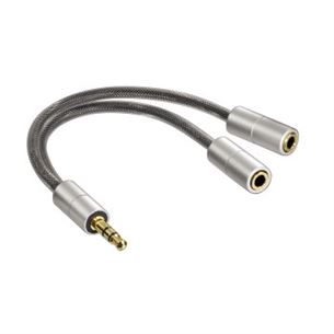 3,5 mm -- 2x 3,5 mm cable Hama AluLine Item - 00080857 00080857