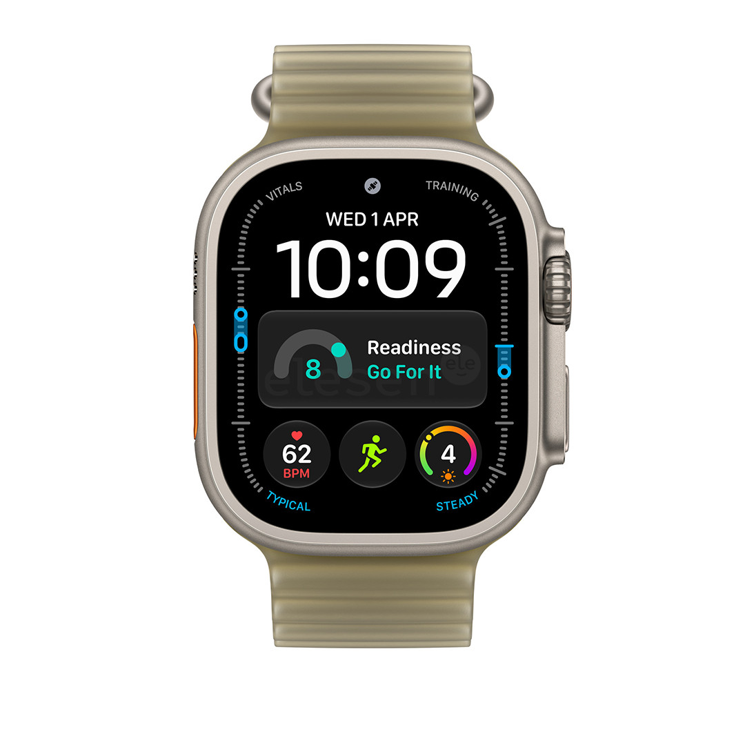 Apple Ocean Band, 49 mm, natural titanium / translucent kelp - Watch band
