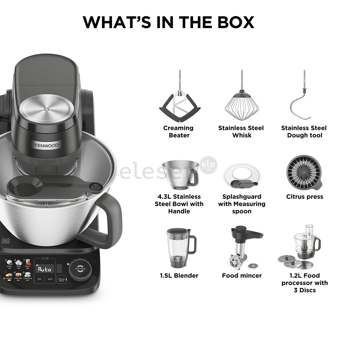 Kenwood Smart Touch, 1000 W, juodas - Virtuvinis kombainas