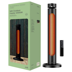 Mill Outdoor heater, 2000 W, black - Infrared patio heater