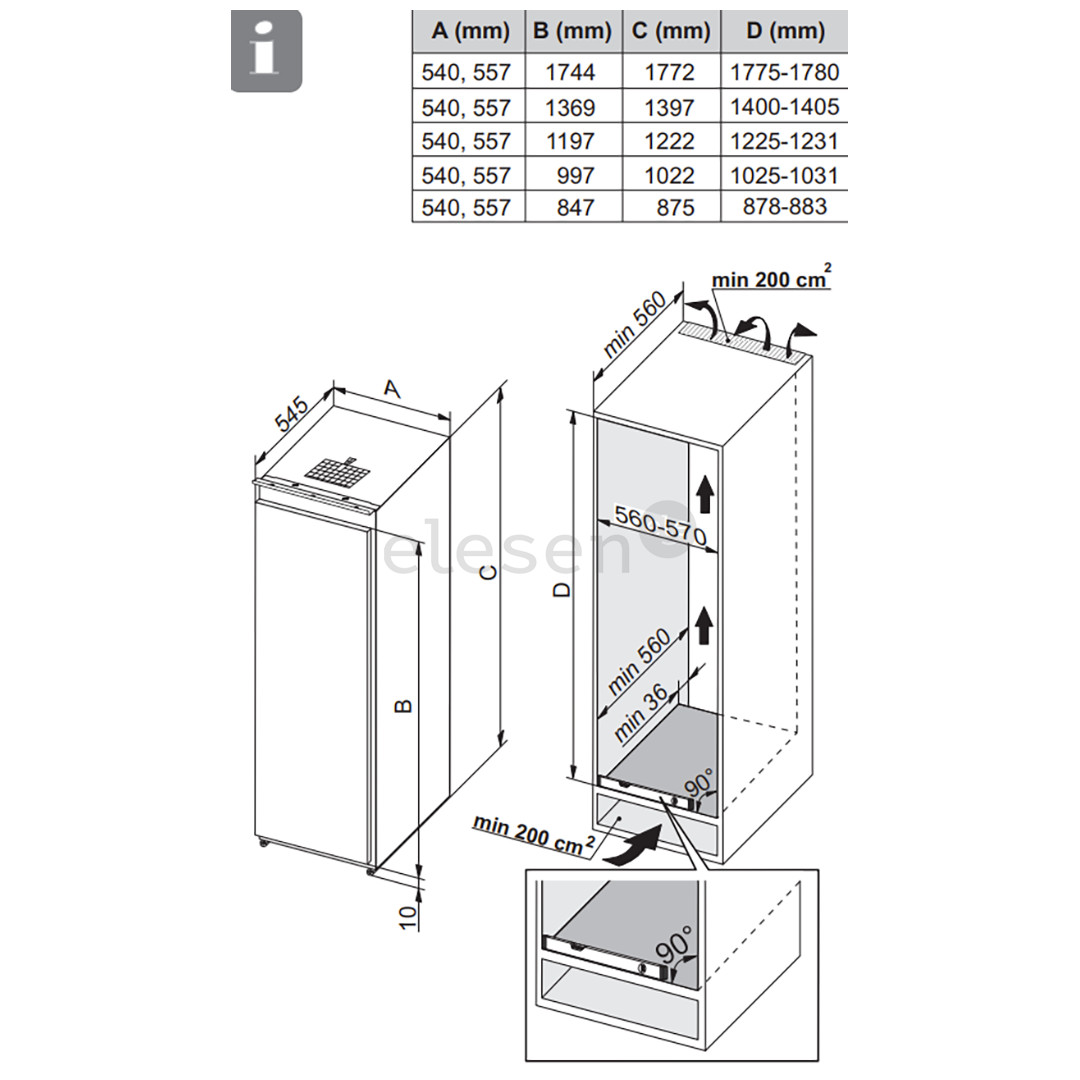 Asko Superior Line Series 8, 232 L, height 178 cm - Built-in freezer