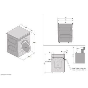 Asko Steel Seal, 11 kg, gylis 68,7 cm, 1400 aps./min. - Skalbimo mašina