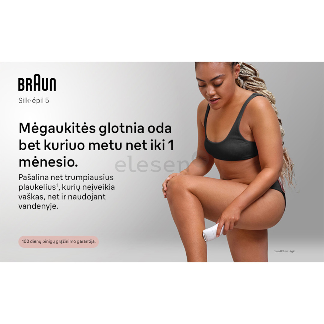 Braun Silk epil 5, Wet & Dry, белый/розовый - Эпилятор