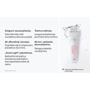 Braun Silk epil 5, Wet & Dry, белый/розовый - Эпилятор