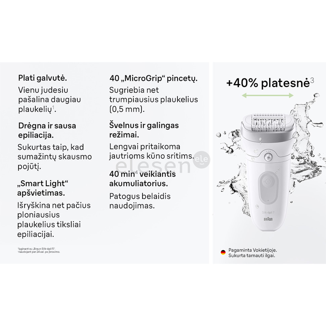 Braun Silk epil 7, Wet & Dry, белый/серый - Эпилятор
