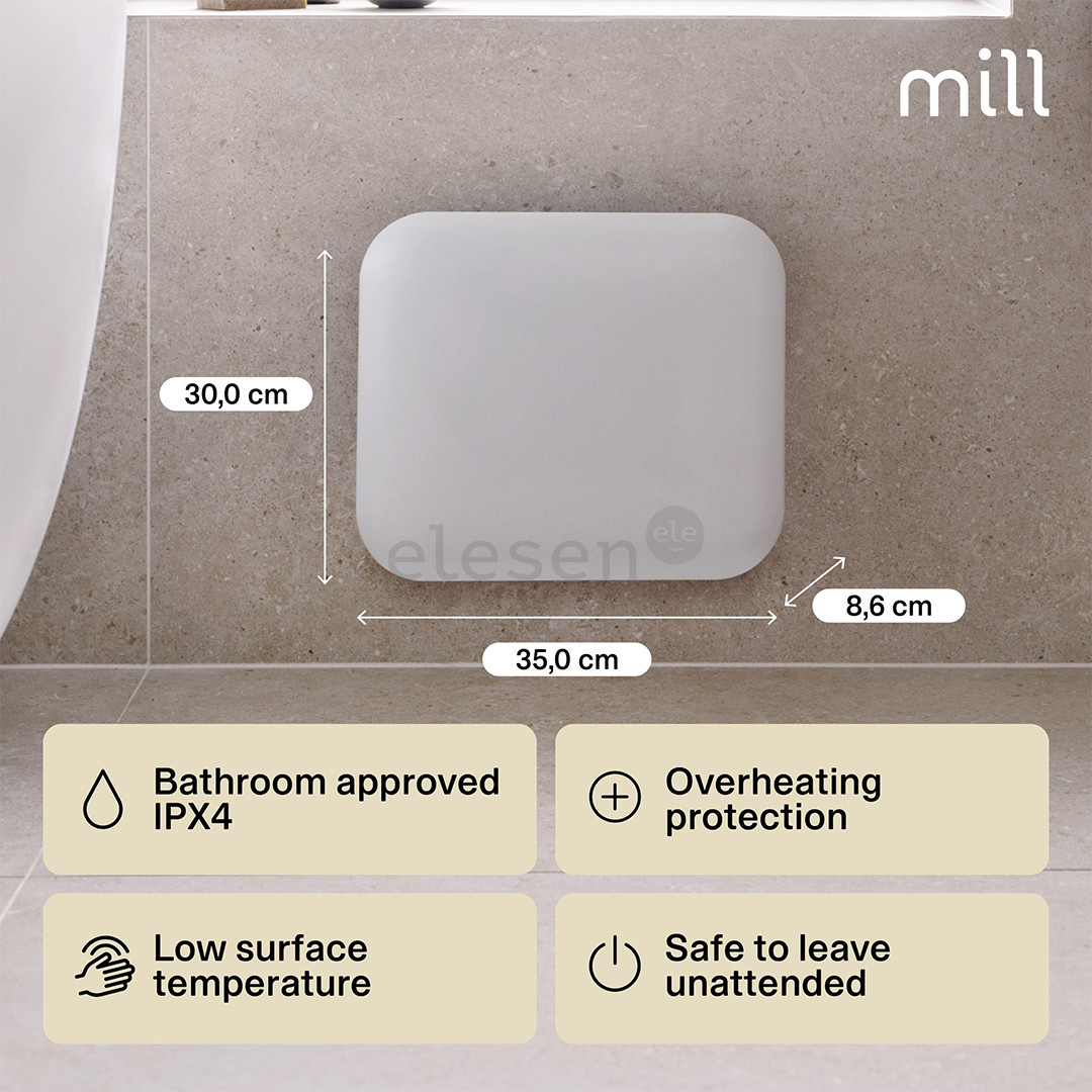 Mill Invisible, 250 W, white - Panel heater