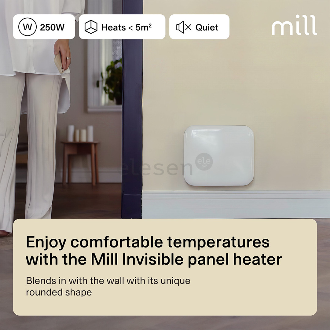 Mill Invisible, 250 W, white - Panel heater