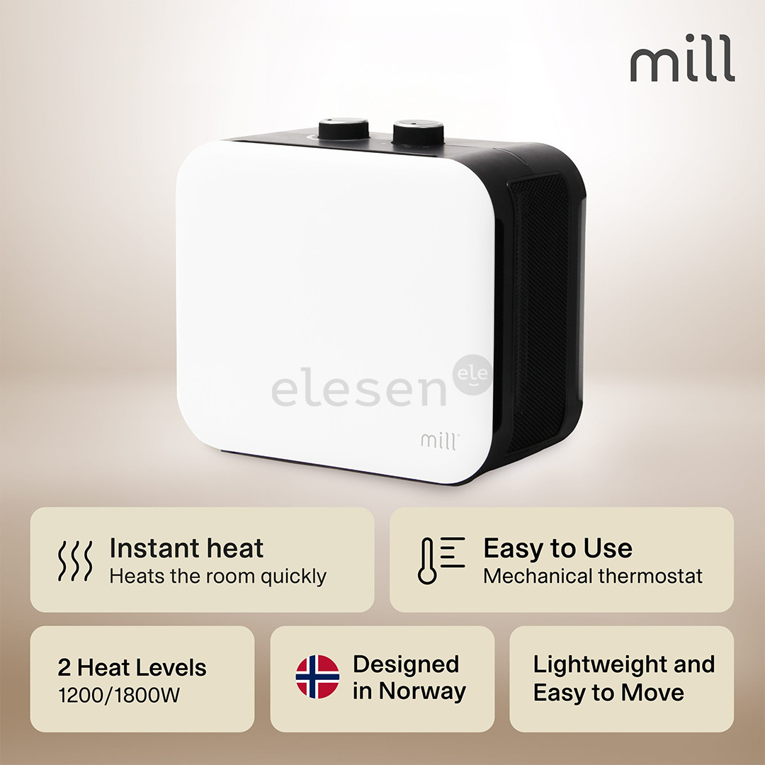 Mill Compact, 1800 W, white - Fan-heater