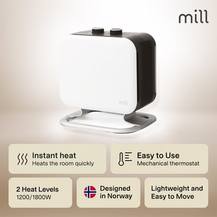Mill Compact, 1800 W, white - Fan-heater