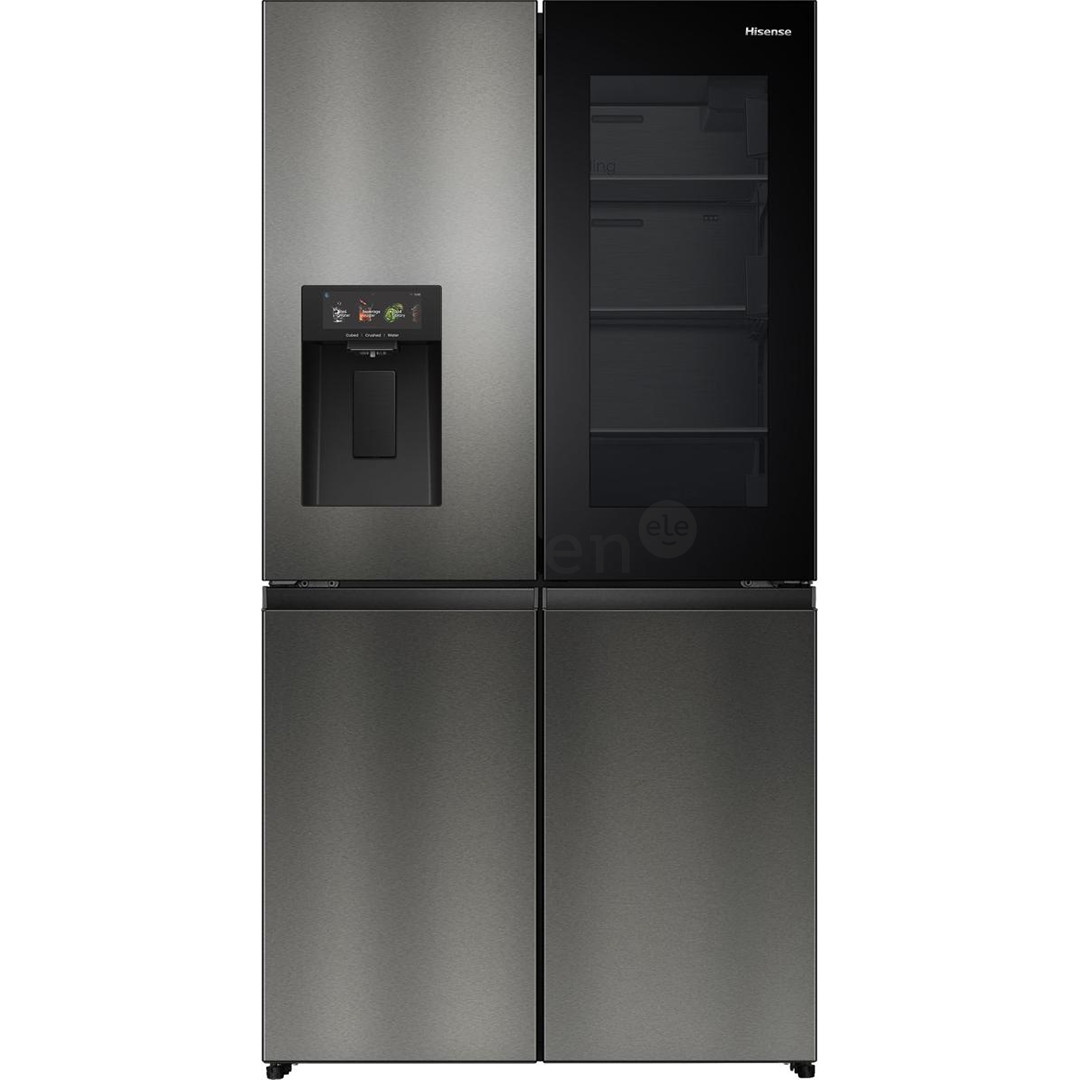 Hisense Hi7, NoFrost, 615 l, aukštis 179 cm, tamsaus nerūdijančio plieno - SBS Šaldytuvas