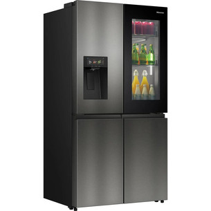 Hisense Hi7, NoFrost, 615 l, aukštis 179 cm, tamsaus nerūdijančio plieno - SBS Šaldytuvas