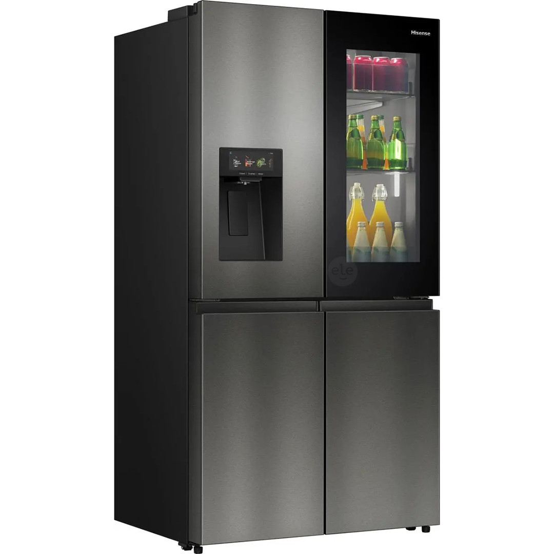Hisense Hi7, NoFrost, 615 l, aukštis 179 cm, tamsaus nerūdijančio plieno - SBS Šaldytuvas