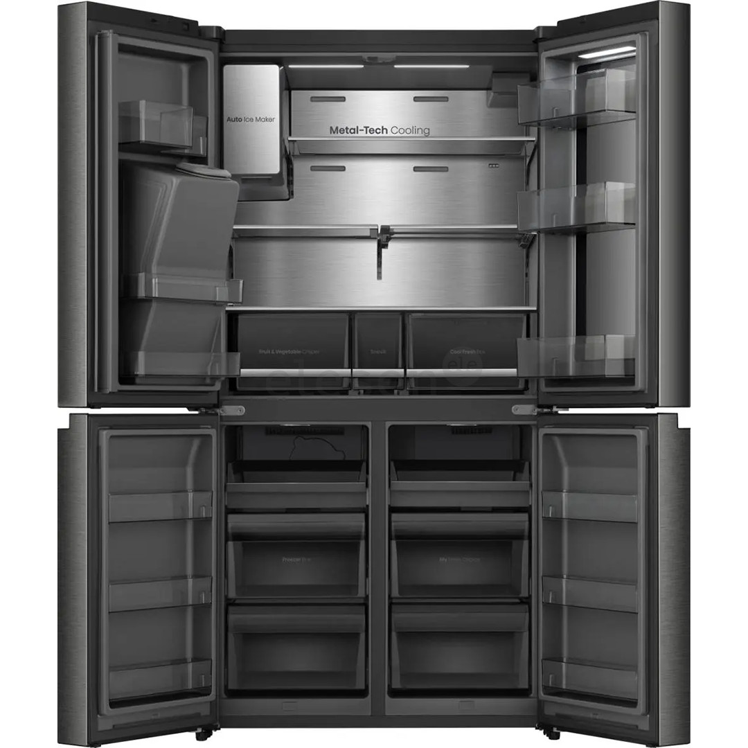 Hisense Hi7, NoFrost, 615 l, aukštis 179 cm, tamsaus nerūdijančio plieno - SBS Šaldytuvas