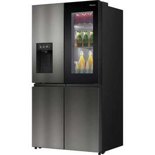 Hisense Hi7, NoFrost, 615 l, aukštis 179 cm, tamsaus nerūdijančio plieno - SBS Šaldytuvas