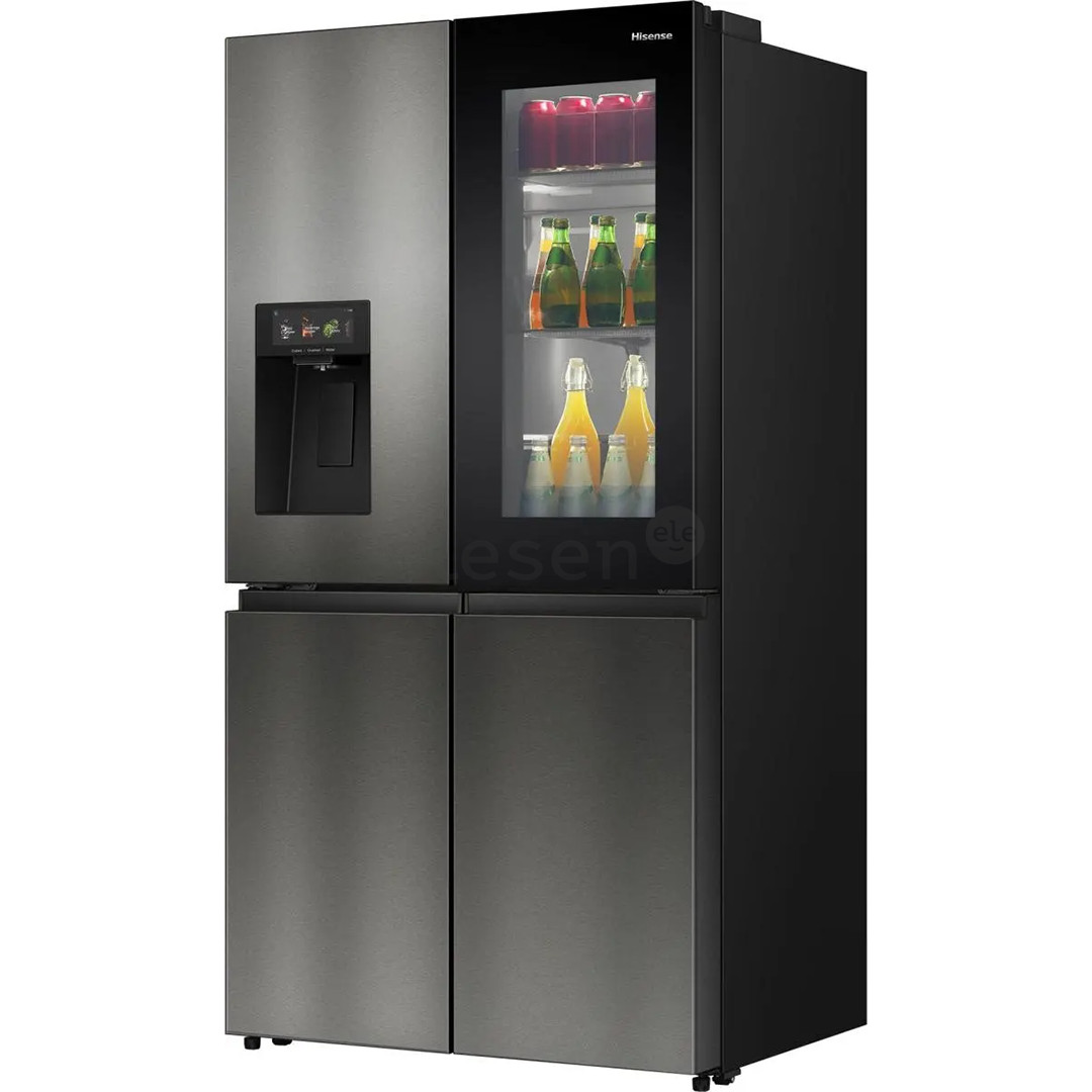 Hisense Hi7, NoFrost, 615 l, aukštis 179 cm, tamsaus nerūdijančio plieno - SBS Šaldytuvas