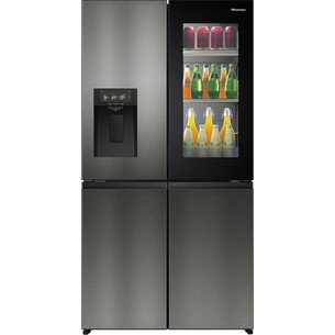 Hisense Hi7, NoFrost, 615 l, aukštis 179 cm, tamsaus nerūdijančio plieno - SBS Šaldytuvas