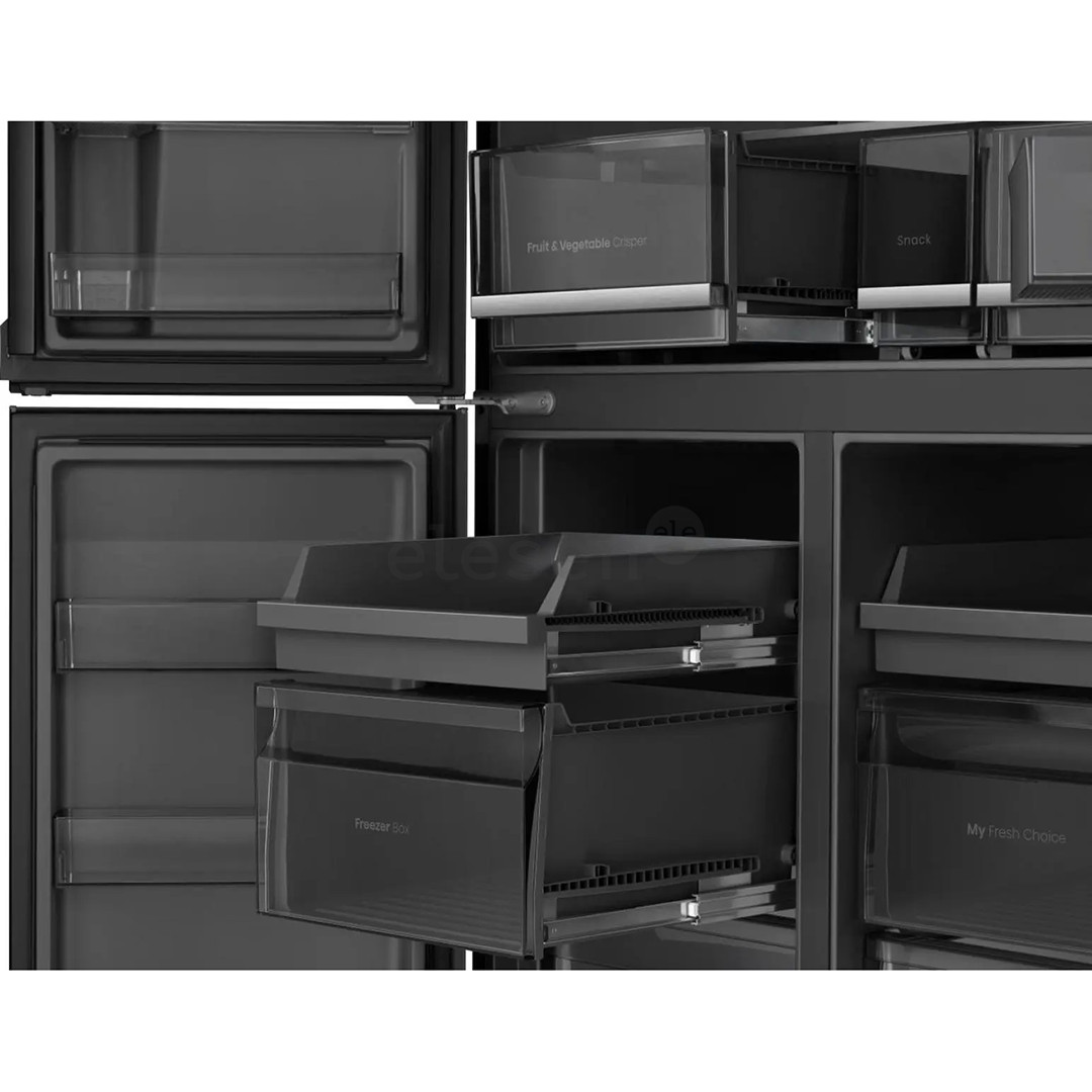 Hisense Hi7, NoFrost, 615 l, aukštis 179 cm, tamsaus nerūdijančio plieno - SBS Šaldytuvas