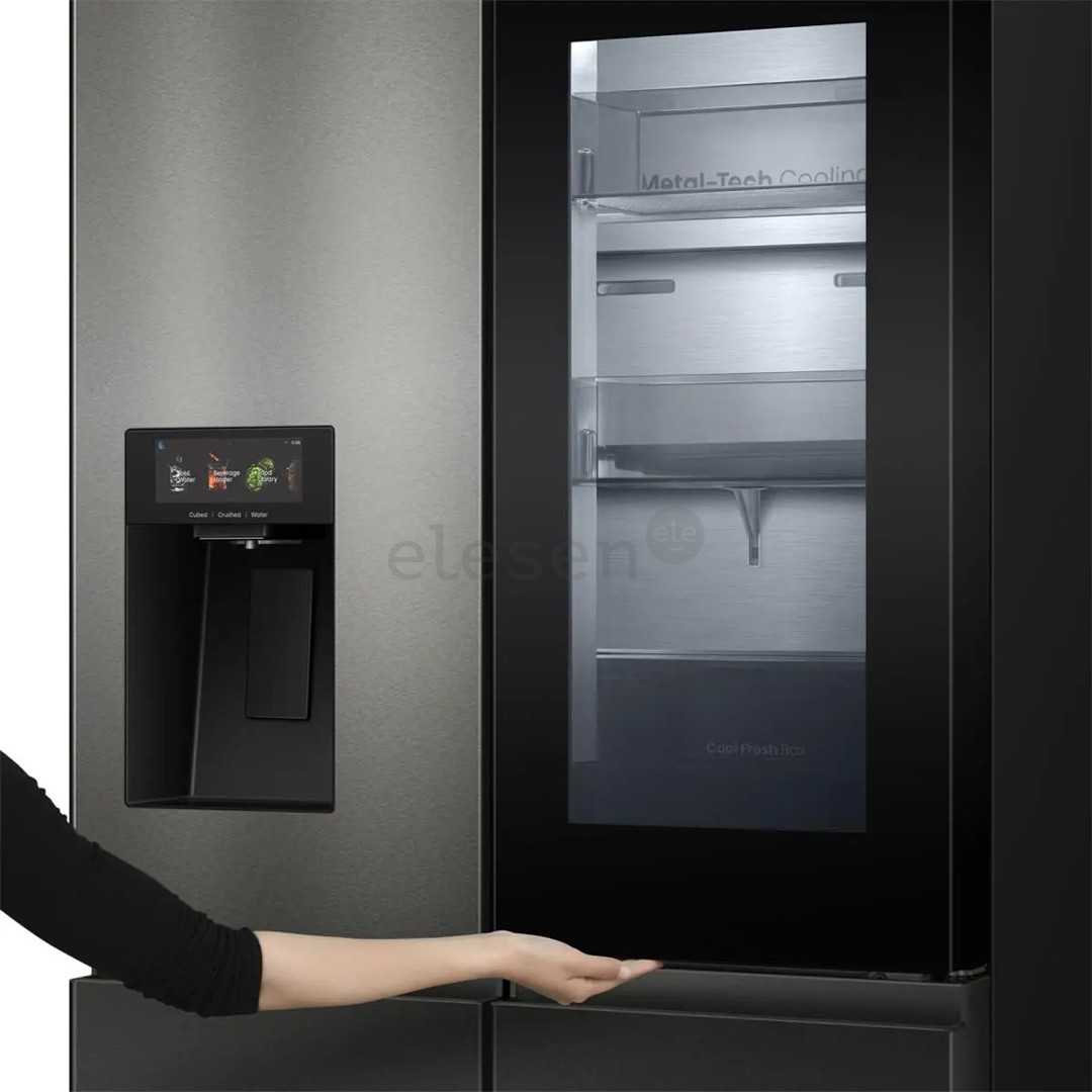 Hisense Hi7, NoFrost, 615 l, aukštis 179 cm, tamsaus nerūdijančio plieno - SBS Šaldytuvas