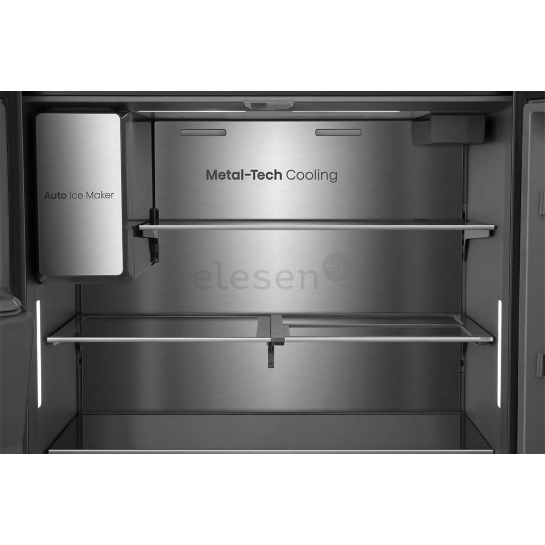 Hisense Hi7, NoFrost, 615 l, aukštis 179 cm, tamsaus nerūdijančio plieno - SBS Šaldytuvas