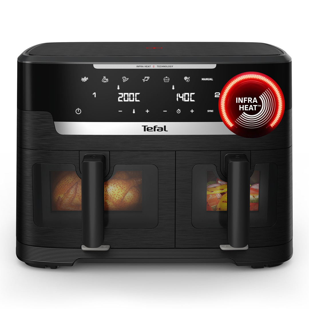 Tefal Ever Fry XXL Dual, 2700 W, 11 l, juoda - Karšto oro gruzdintuvė