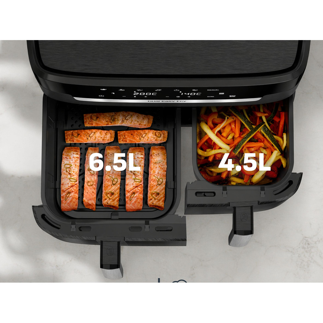Tefal Ever Fry XXL Dual, 2700 W, 11 l, juoda - Karšto oro gruzdintuvė