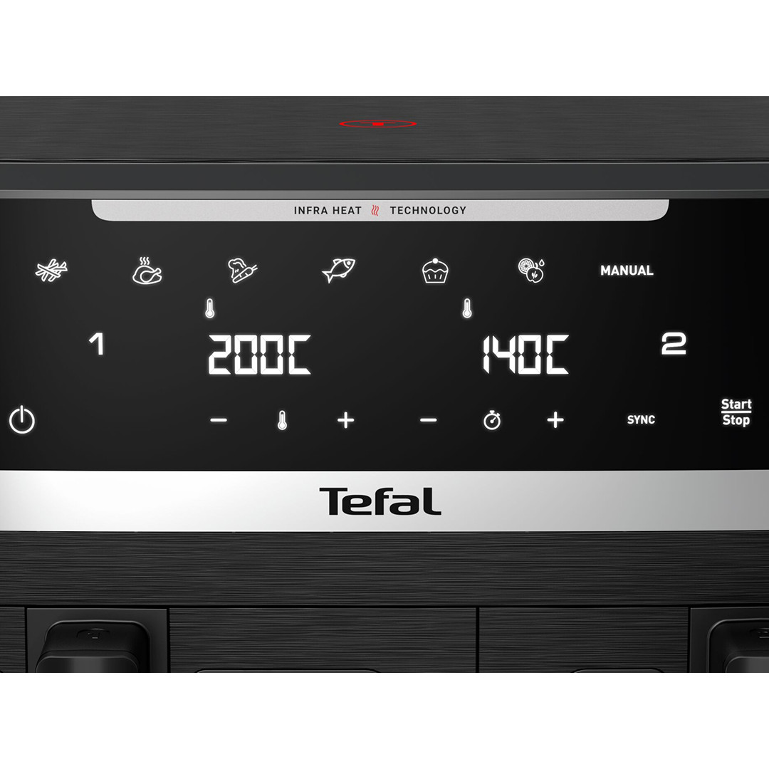 Tefal Ever Fry XXL Dual, 2700 W, 11 l, juoda - Karšto oro gruzdintuvė