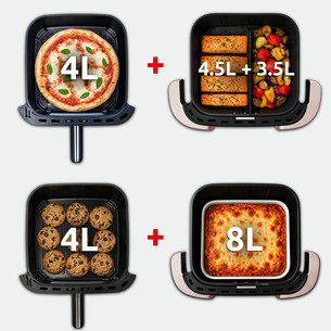 Tefal Ever Fry Trio, 2850 W, 12 l, juoda/vario spalvos - Karšto oro gruzdintuvė