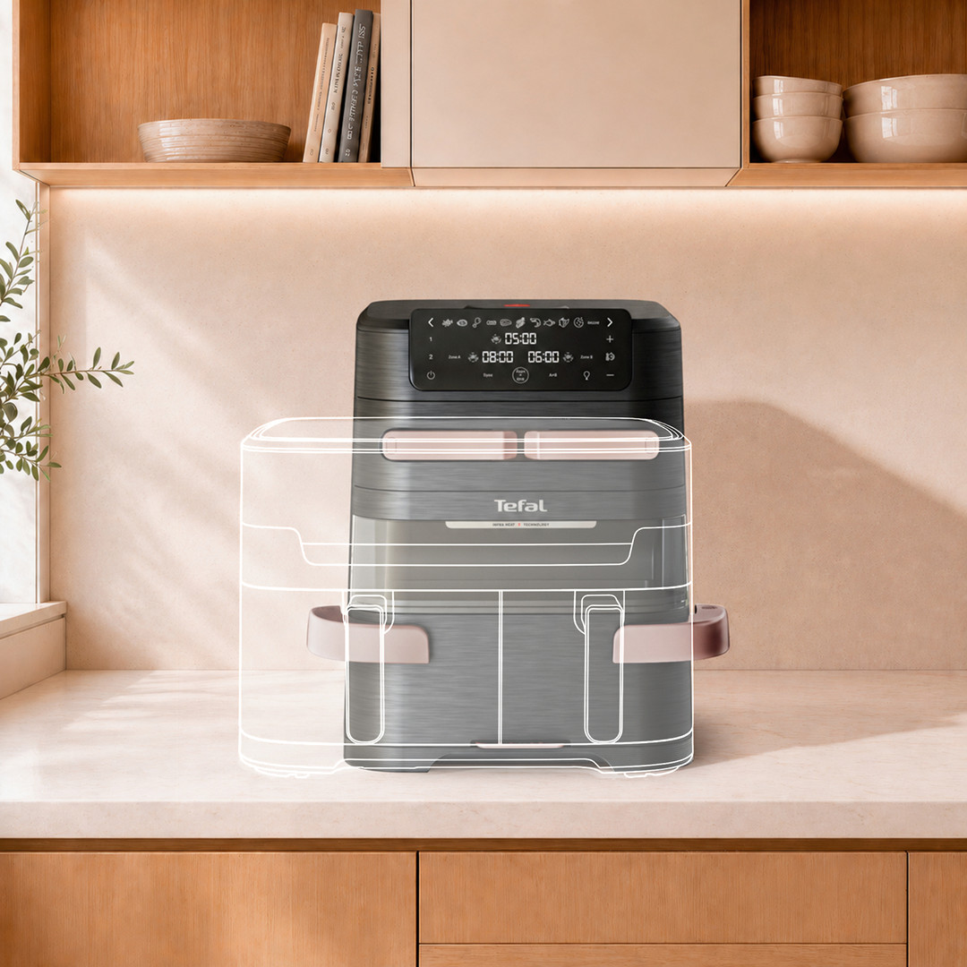 Tefal Ever Fry Trio, 2850 W, 12 l, juoda/vario spalvos - Karšto oro gruzdintuvė