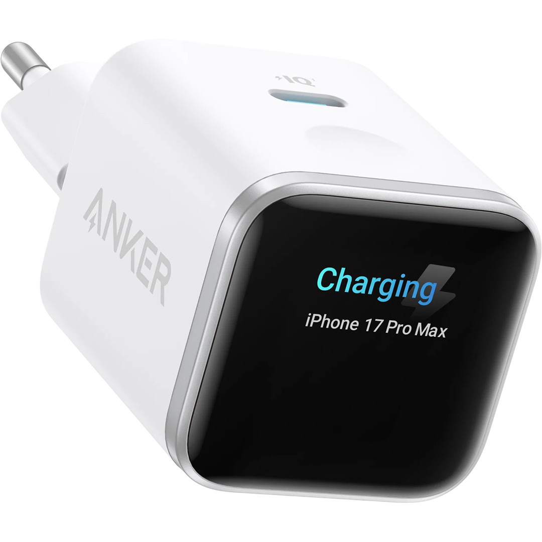Anker Nano Smart Display Charger, 45 Вт, белый - Зарядный адаптер