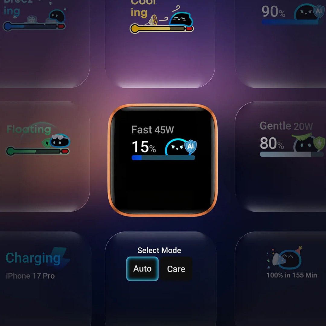 Anker Nano Smart Display Charger, 45 Вт, белый - Зарядный адаптер