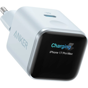 Anker Nano Smart Display Charger, 45 Вт, голубой - Зарядный адаптер A121DG31