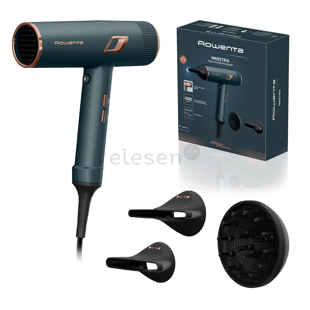 Rowenta Ultimate Experience Maestria, 2000 W, mėlynas/vario spalvos - Plaukų džiovintuvas