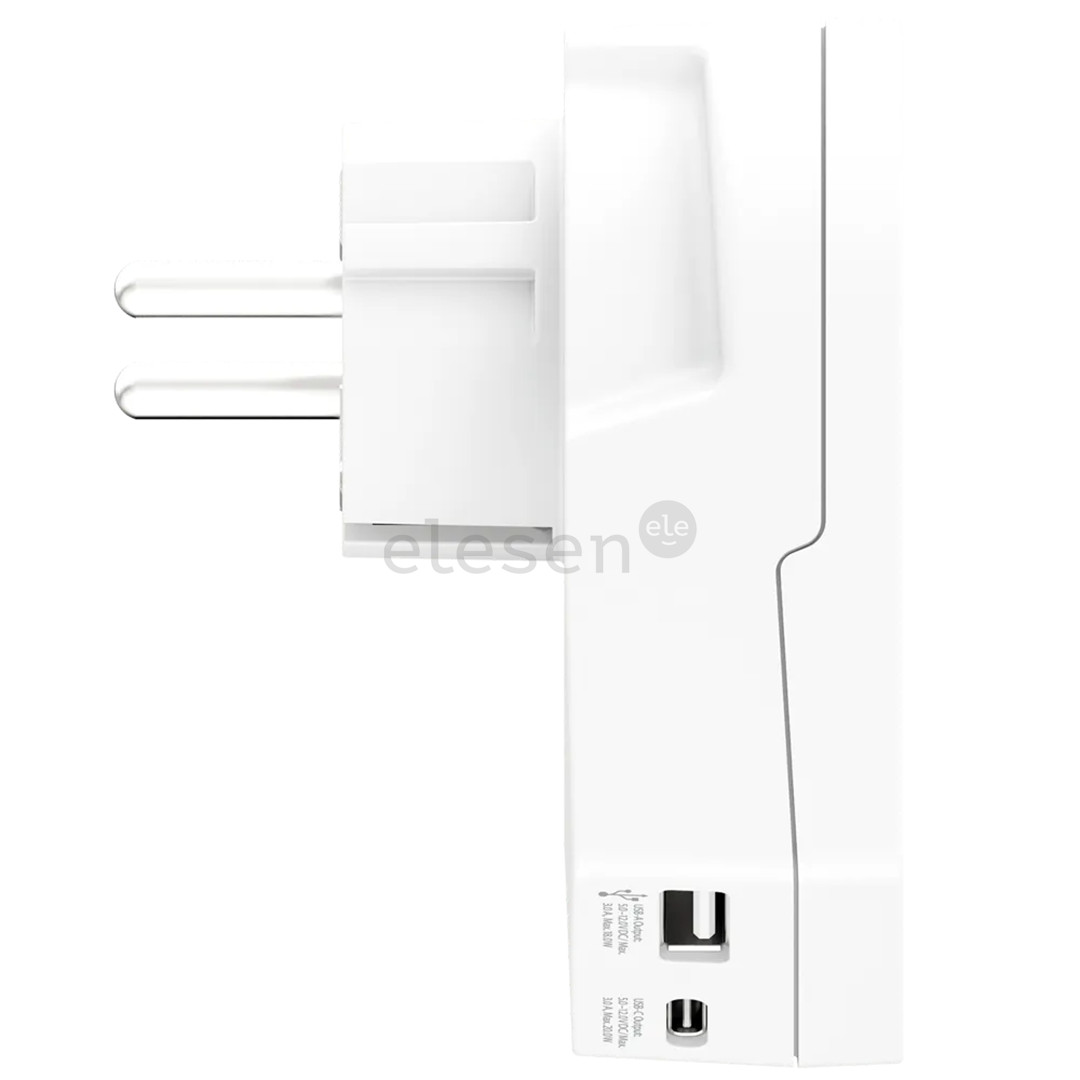 Skross World to Europe, USB-A, USB-C, белый - Адаптер для путешествий