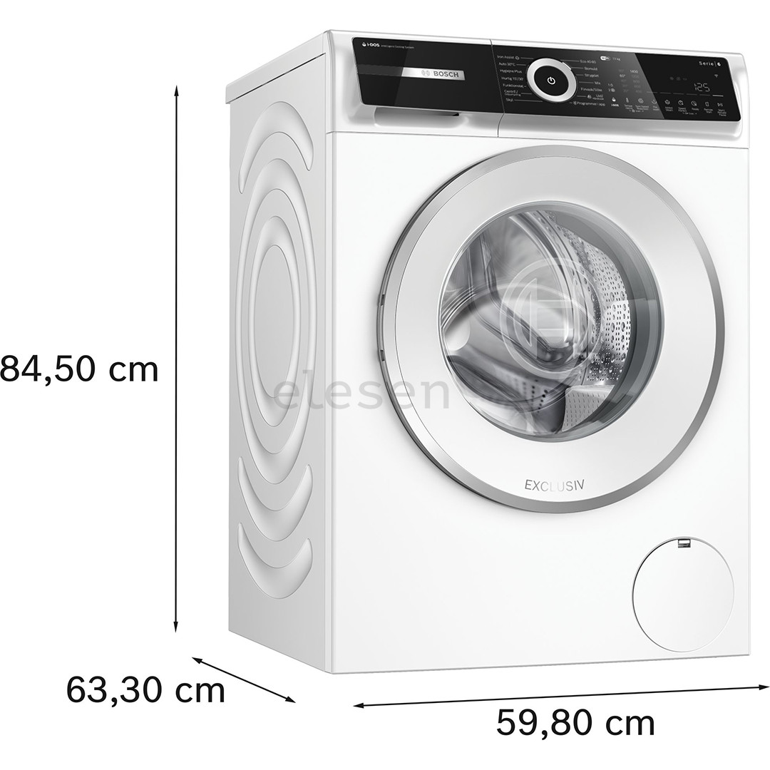 Bosch, Series 6, 11 kg, gylis 59 cm, 1400 aps./min. - Skalbimo mašina