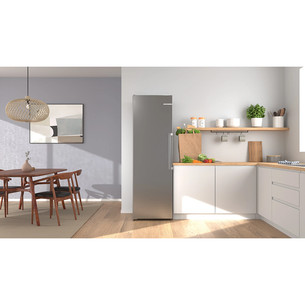 Bosch Series 6, Total No Frost, 402 l, aukštis 187 cm, pilkas - Šaldytuvas
