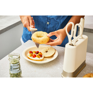 Tefal EverSharp Daily, 3-piece set, beige - Knife set & block