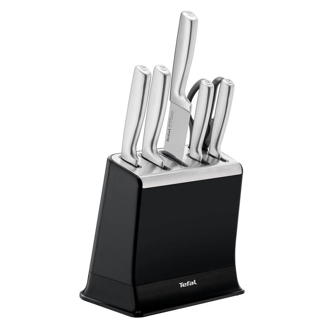 Tefal EverSharp, 6-piece set, stainless steel - Knife set & block