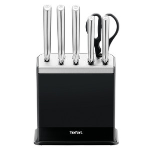 Tefal EverSharp, 6-piece set, stainless steel - Knife set & block